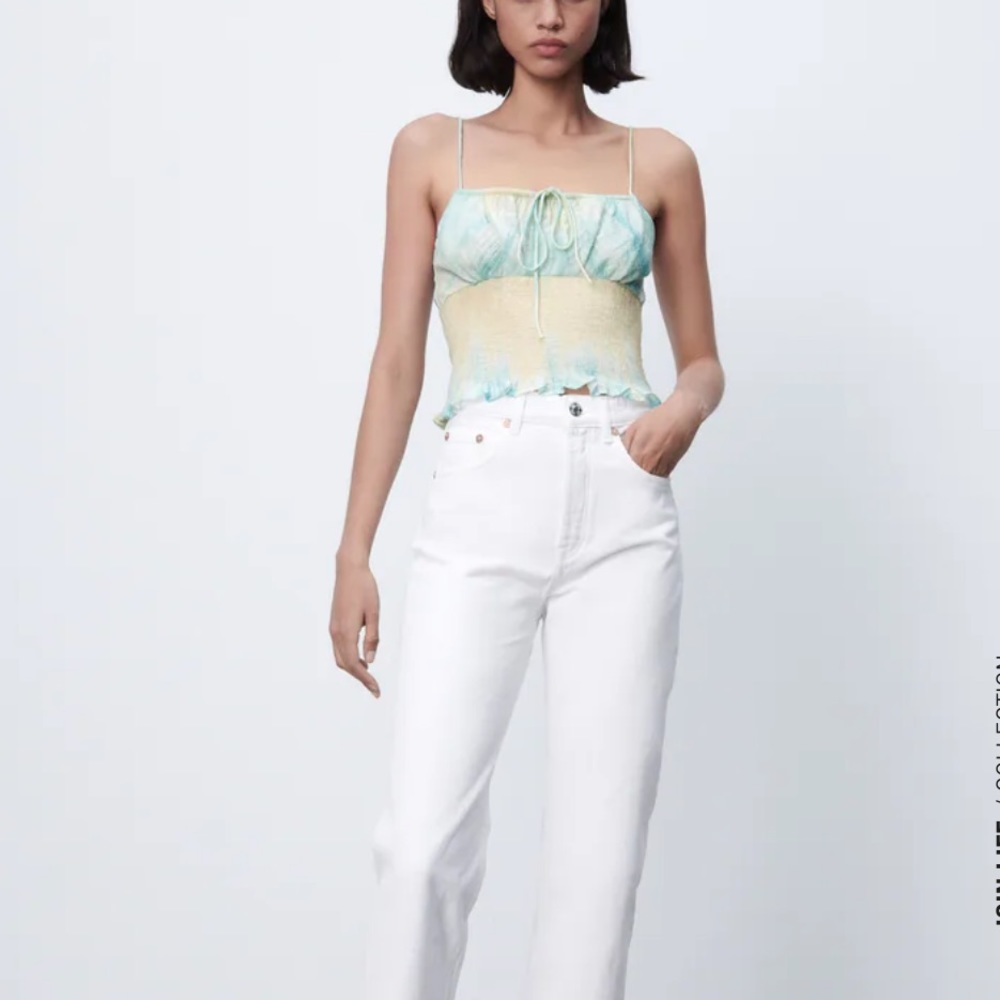 ZARA Hi-Rise Straight Leg Jeans